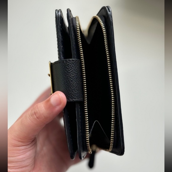 🔥Burberry Black Leather Compact Wallet - Picture 4 of 12